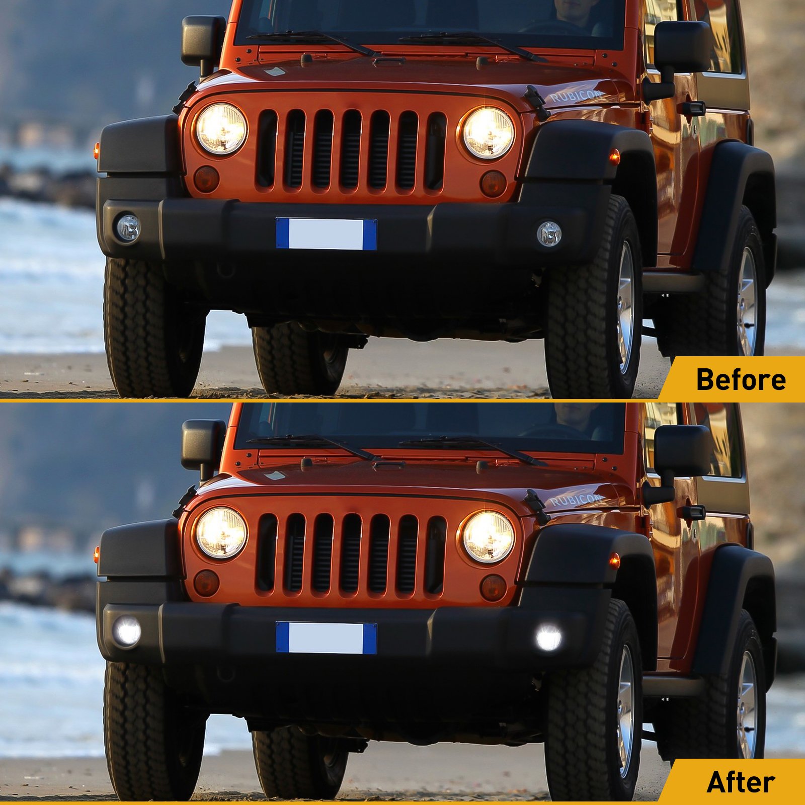 Car Front Bumper LED Fog Lights for Jeep Wrangler JL White LED Daytime Running Lights Waterproof Off-Road Headlights