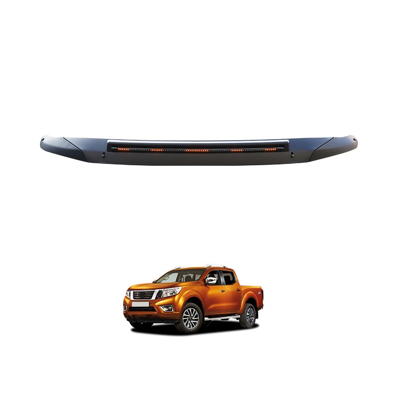 High Quality Injection Black Bonnet Guard with Streamer Light TXR Auto Exterior Accessories for Nissan Navara 2015-2021