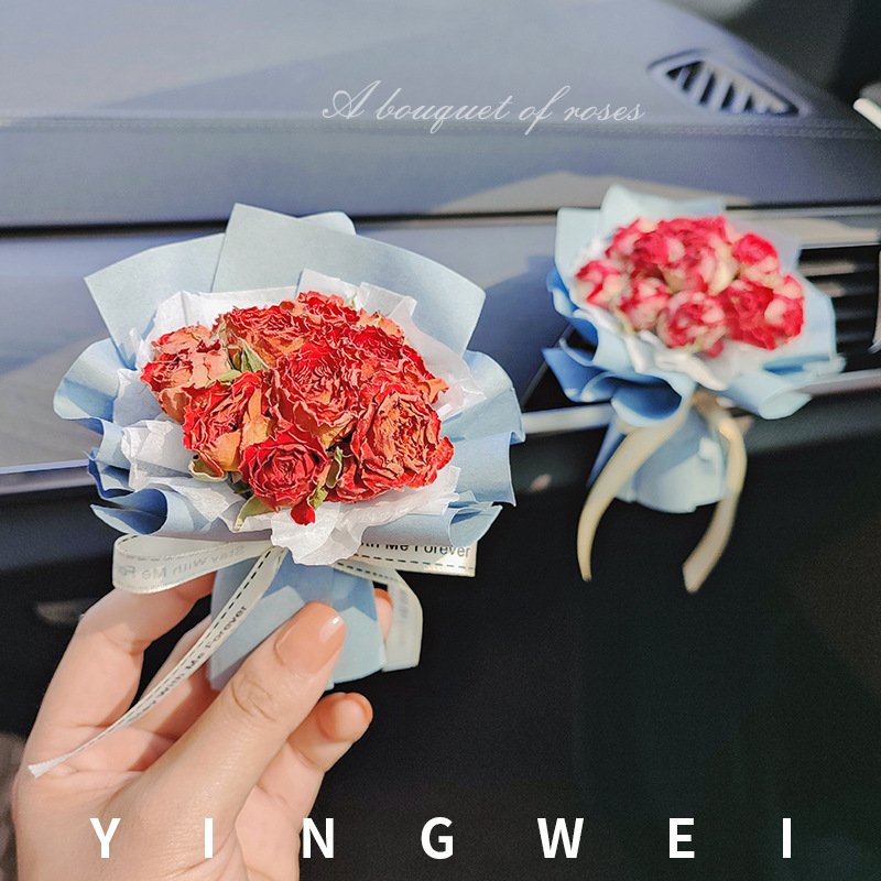 Customized Business Logo Long Lasting Scent Mini Gypsophila Flower Bouquet Car Perfume Clip Other Interior Accessories