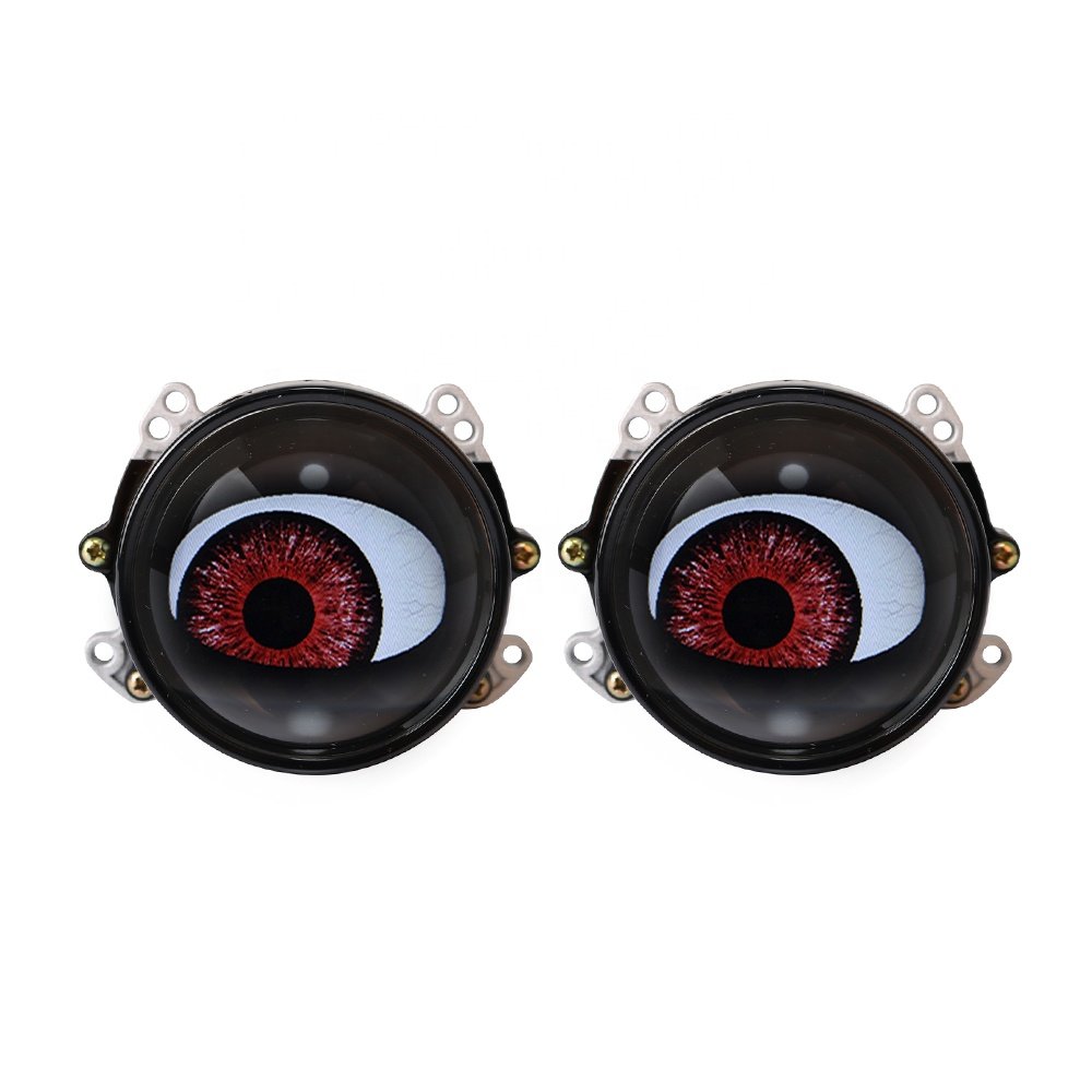 Xenplus New 12V Dynamic Blink Eyes Led Headlights Lens 3.0 Inch Bi Led Projector Car Bulbs Eagle Eye Light Car Light Accessories