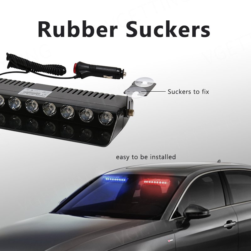 Car Interior Front Windshield Strobe Lights Warning Flashing Beacons Emergency Lamp Auto Accessories Super Bright