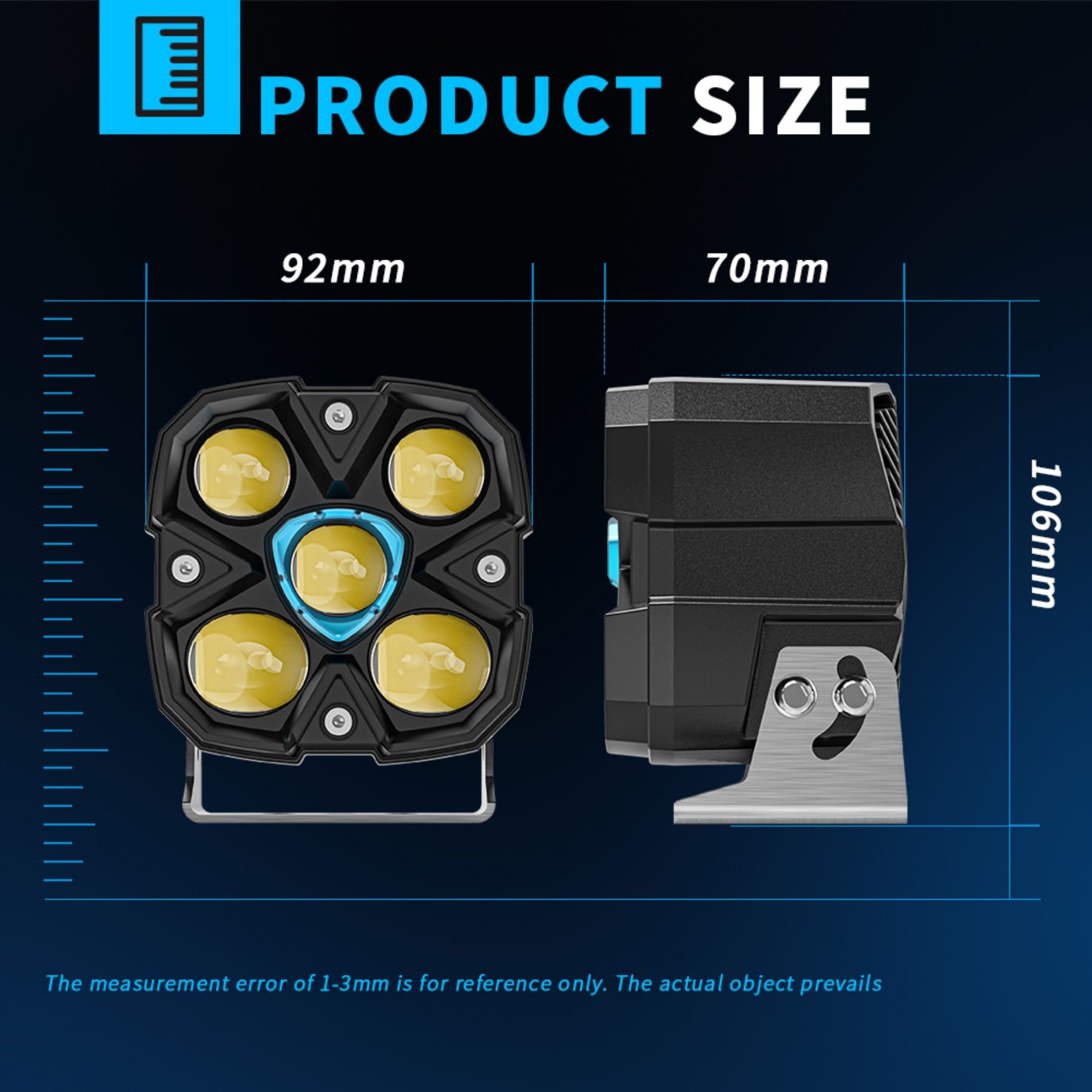 DXZ High Brightness 4Inch Off-road Spotlight with Amber Backlight Led Pods Driving Fog Light For Trucks SUV Forklift Offroad
