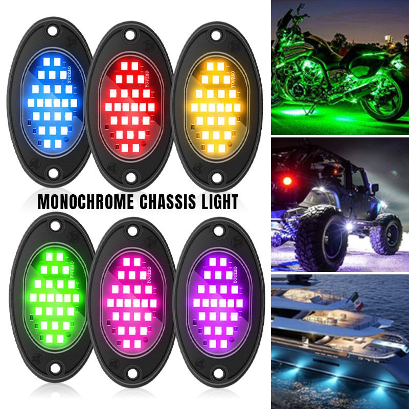 12V 24 LED Pure White Rock Lights for Trucks and Off Road Trailers New Condition Hummer Accessories and Other Car LED Lights