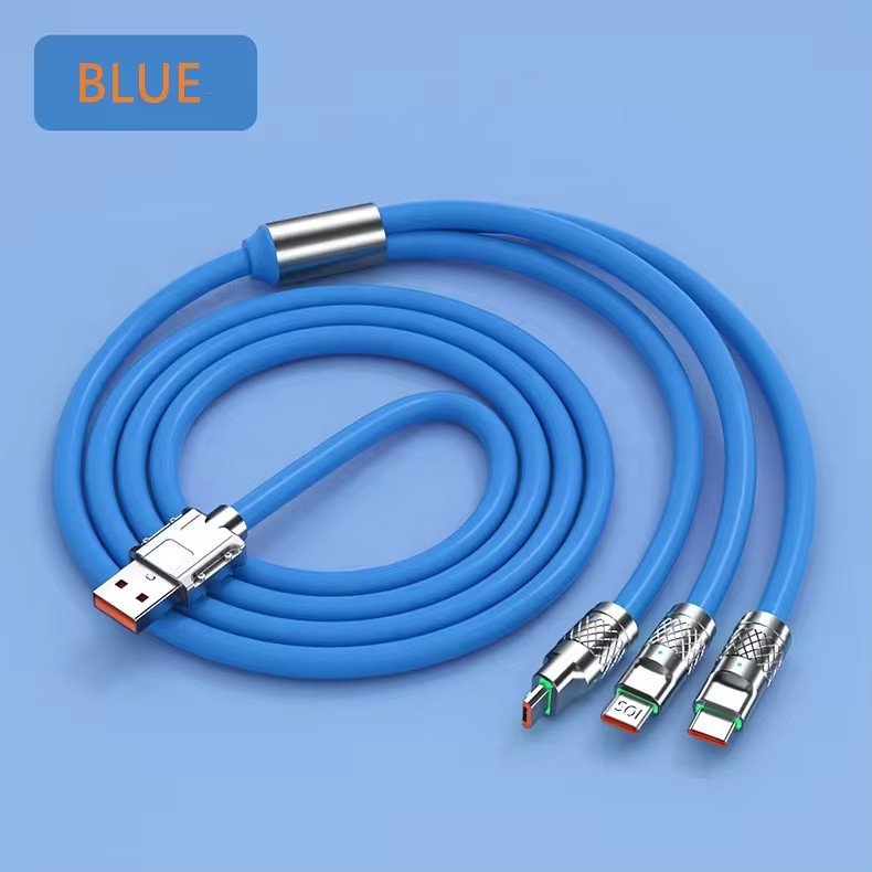 New Silicone 3in1 6A 120W USB Fast Charger Cable For Phone Micro USB Type-C Charging Cable For Huawei Samsung Xiaomi usb cables
