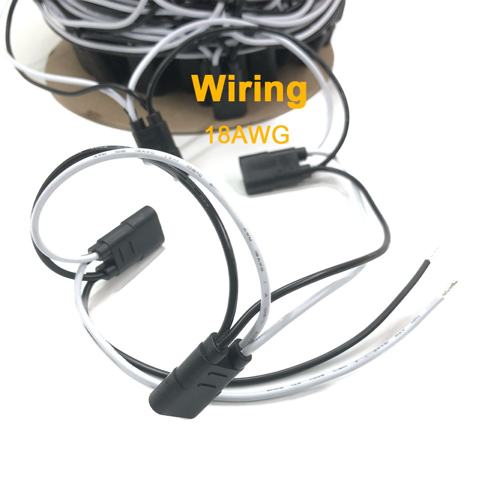 Dual 2 Wire Double Female Bullet Wire Harness Connector 100pcs Roll 2 Pin Harness Lead for Side Marker Light Trucks Trailers