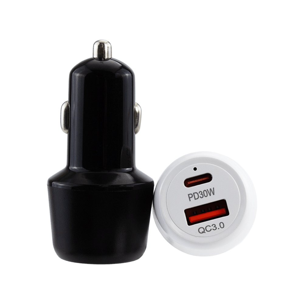 30 W Electric Car Charger PD QC 3.0 Dual Port Charger Adapter For Phone Quick Car Charger