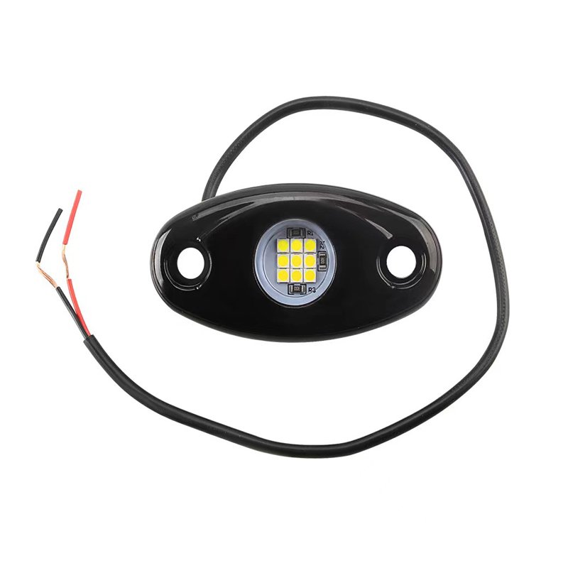 12V High Quality 9 LED Red Blue Amber Pure White Rock lights For Truck 4X4 Off-road other car light accessories Car Floor lights