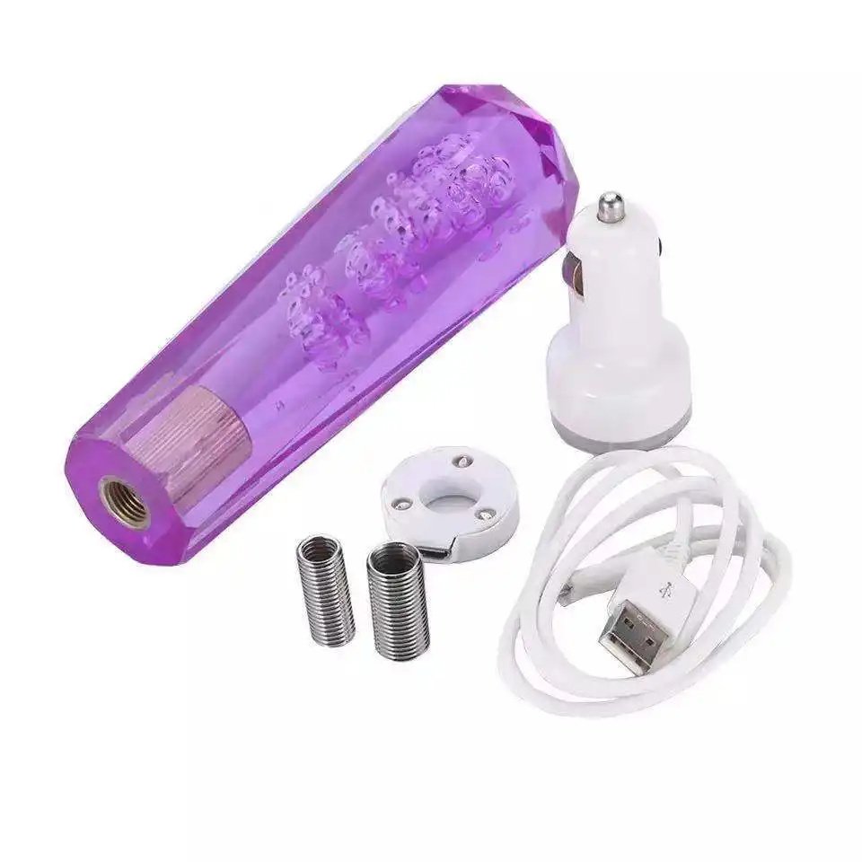 Led Car Manual Shift Knob Gear Shifter Led Light Head Shift Knob Stick Crystal Transparent Car Accessories Gear Lever Shift