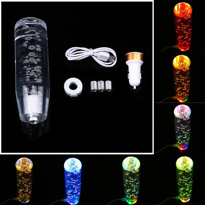Led Car Manual Shift Knob Gear Shifter Led Light Head Shift Knob Stick Crystal Transparent Car Accessories Gear Lever Shift