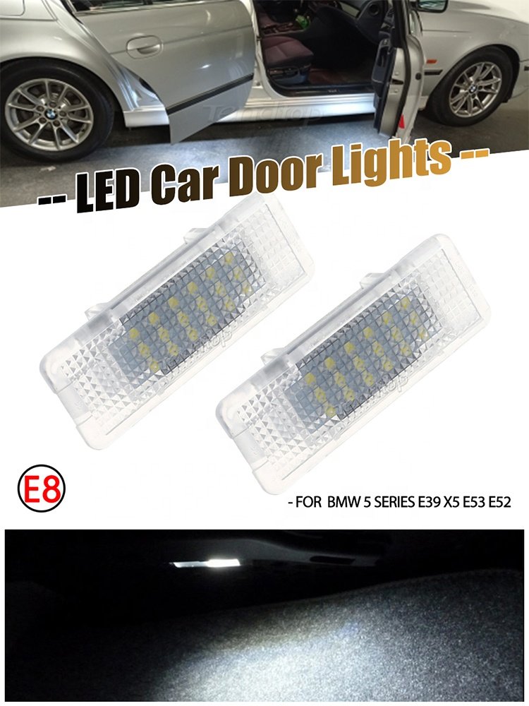 2PCS LED Car Door Welcome Courtesy Lights for BMW 5Series E39 X5 Z8 E52 OEM vehicle Accessories Step Foot well lamps