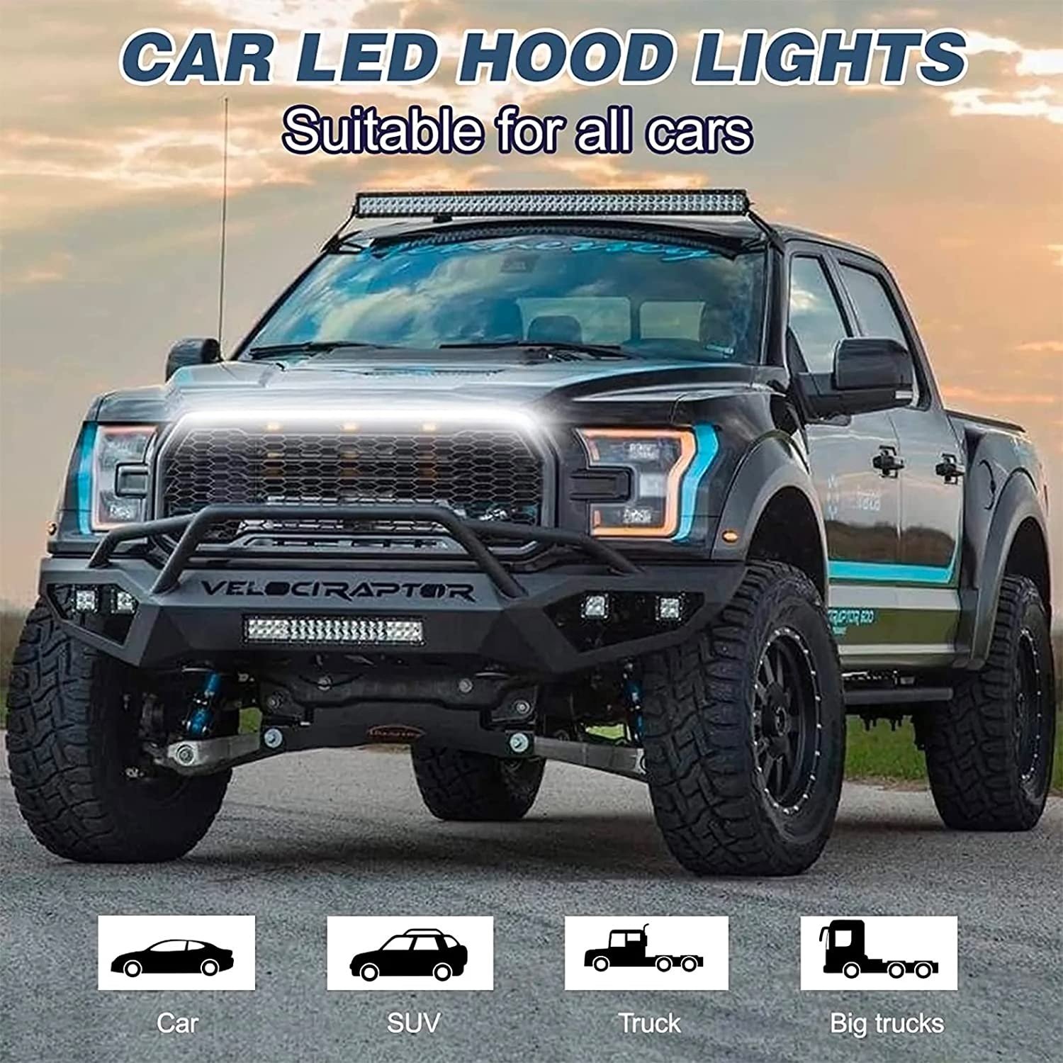 Dynamic Car LED Strip Light, automechanist led decoration lights for car hood,hood light led car