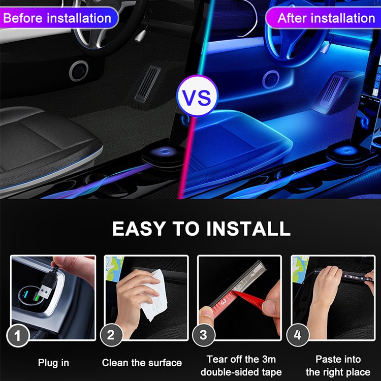Low price good quality ready to ship led light car High brightness car interior ambient lights quality accent lighting car