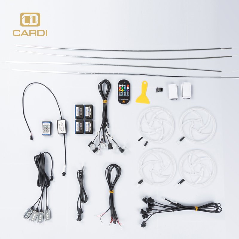 "CARDI" RGB Car Interior Optical Acrylic Strip 12V Decorative Ambient Light APP Others Car Light Accessories LED