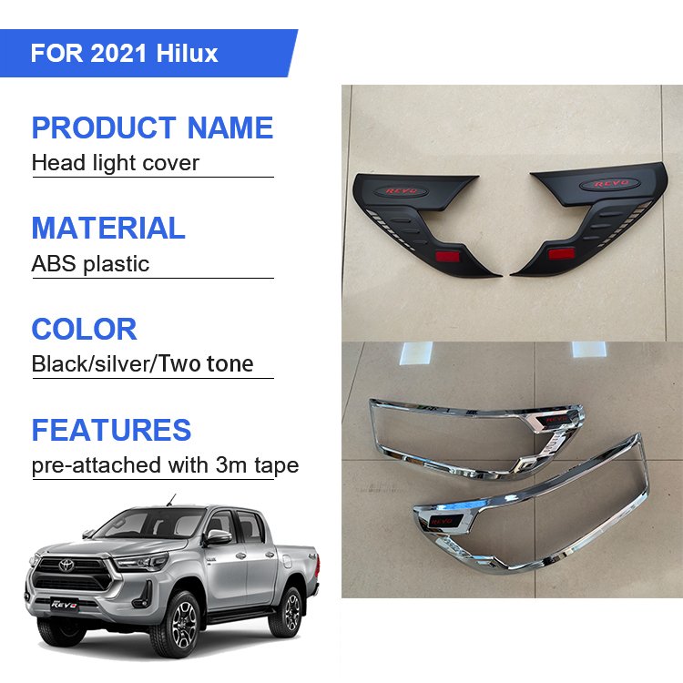 Other Exterior Accessories Head Lamp Cover Front Light Garnish Car Headlight Cover for Hilux