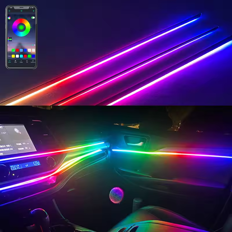 Popular Car Music LED Ambient Light Multi-color 64 Color With 18 in 1 LED Light Car Interior Accessories