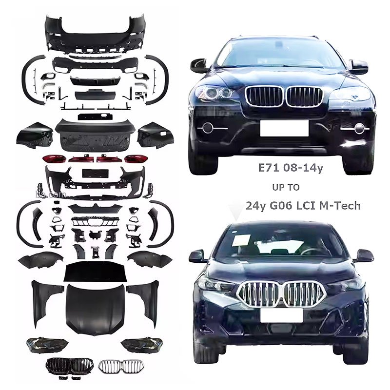 2008-2014Y BM X6 E71 upgrade to 24y G06 LCI M-Tech style car auto body kit parts accessories bumper for BMW X6 sercedes