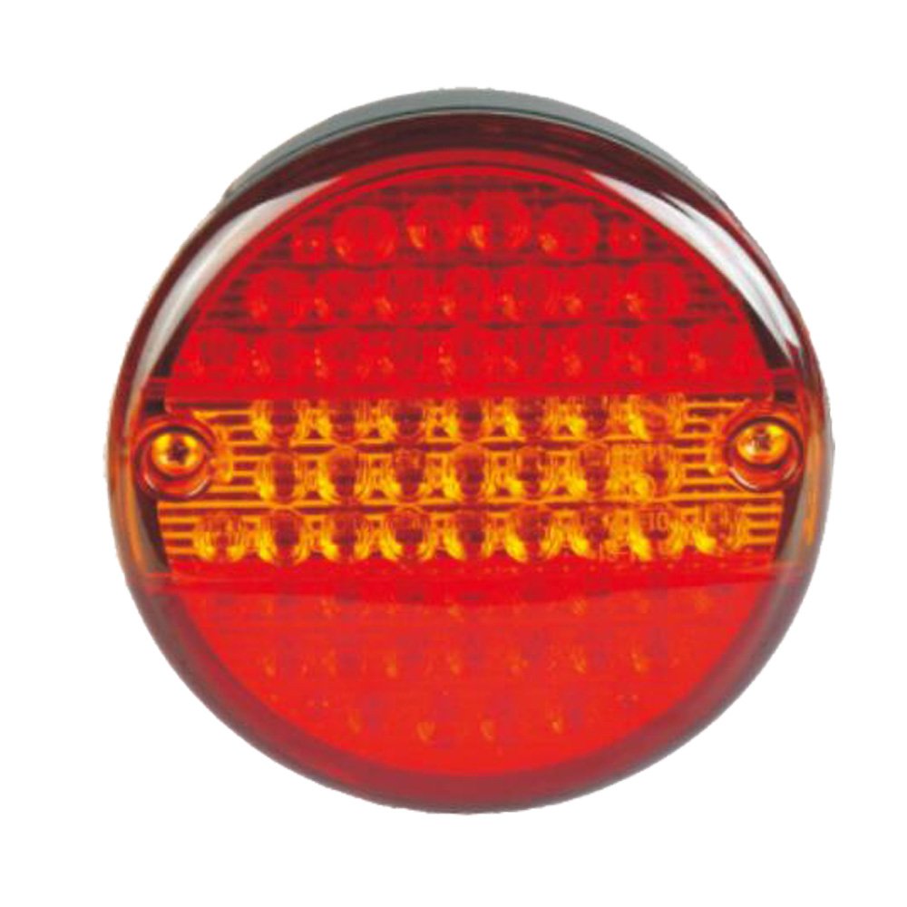 12V-24V LED Round Euro Truck Trailer Light With Double Color Red Amber Tail Brake Indicator Light