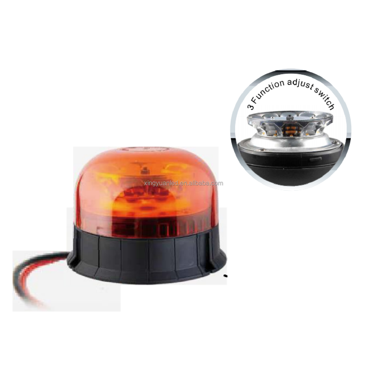Emergency Car DIN Pole Mount LED Revolving Beacon Signal Lamp Tractor Excavator Sweeper Safety Beacon Warning Light