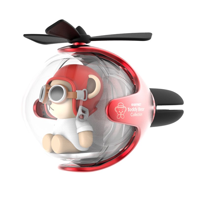 Hot Car Interior Accessories Teddy Bear Flight Ball Outlet Fragrance Car Air Freshener With Atmosphere Lights