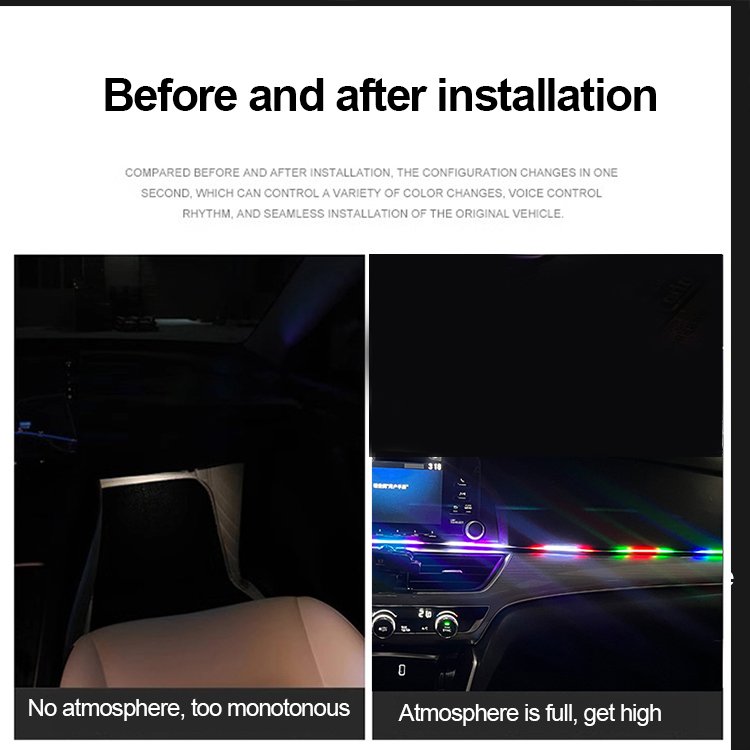 USB 64 Color Car Decorative Ambient Lamp Interior Dashboard Lights Optical Fiber Neon Atmosphere Light Strip