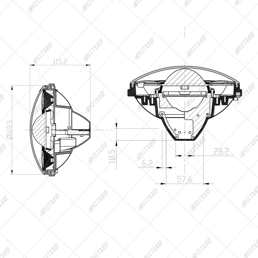 New Model 54w 7inch Round Led Headlight High Low Beam Drl Headlamp For car Offroad 12v 7inch Led Headlight