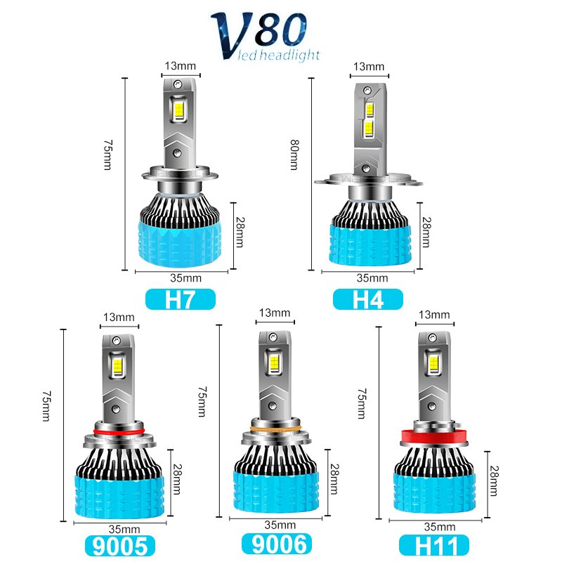 Factory directly V80 auto lighting system canbus wholesale others car light accessories super bright led headlight