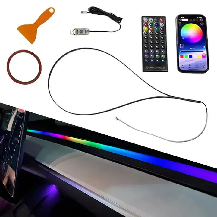 RGB Strip usb Ambient Atmosphere Light Waterproof Strip Leds Lighting 12V Car Interior Light 6 In 1 Car Symphony Led