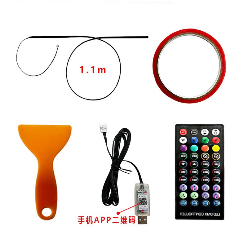 RGB Strip usb Ambient Atmosphere Light Waterproof Strip Leds Lighting 12V Car Interior Light 6 In 1 Car Symphony Led