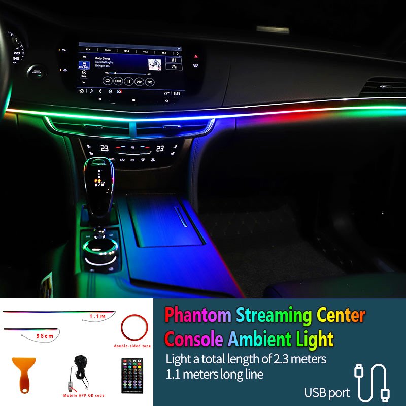 RGB Strip usb Ambient Atmosphere Light Waterproof Strip Leds Lighting 12V Car Interior Light 6 In 1 Car Symphony Led