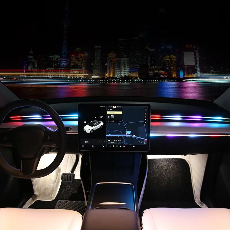 RGB Strip usb Ambient Atmosphere Light Waterproof Strip Leds Lighting 12V Car Interior Light 6 In 1 Car Symphony Led