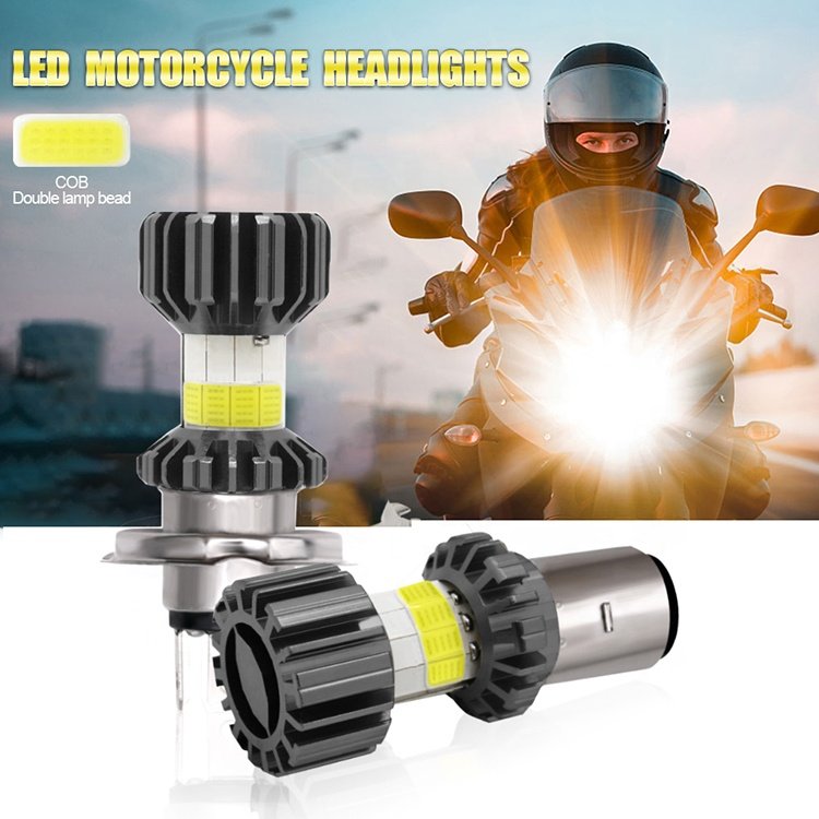 High 12V Projector Headlamp Assembly COB Motorcycle Lighting System Spot Fog Light Dual Color Motor Bike Headlights Accessories