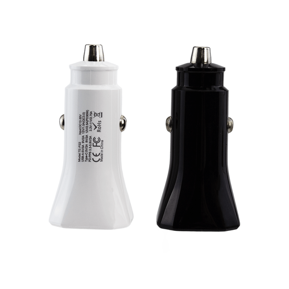 QC 3.0 PD 30 W Type C Laptop Fast Car Charger Smart Portable Dual USB Car Adapter Mobile Phone