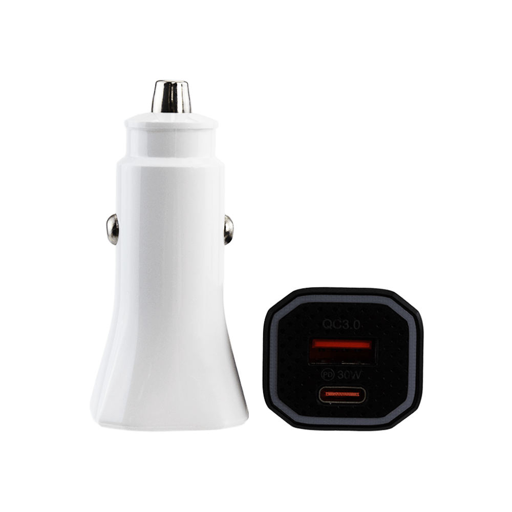 QC 3.0 PD 30 W Type C Laptop Fast Car Charger Smart Portable Dual USB Car Adapter Mobile Phone