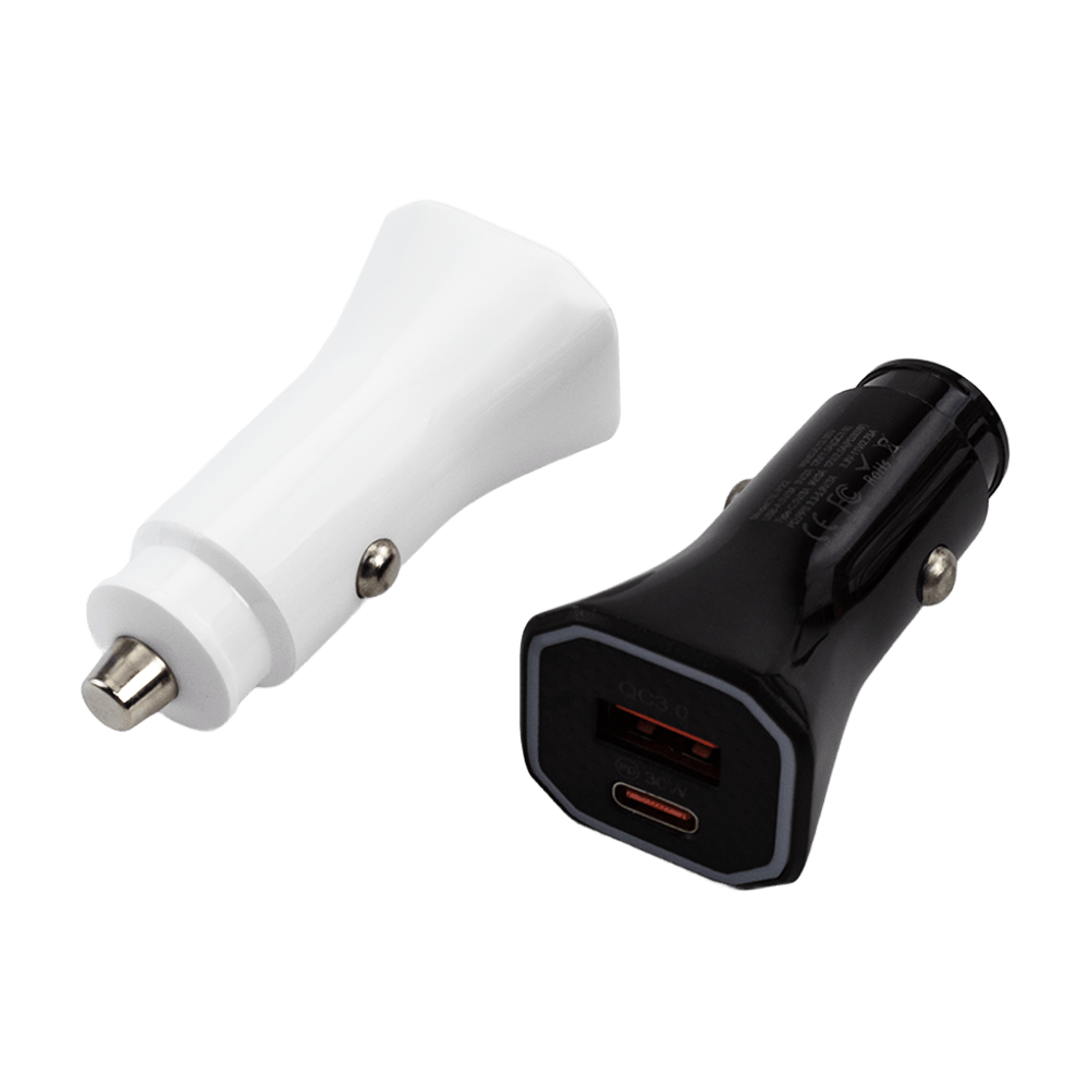 QC 3.0 PD 30 W Type C Laptop Fast Car Charger Smart Portable Dual USB Car Adapter Mobile Phone