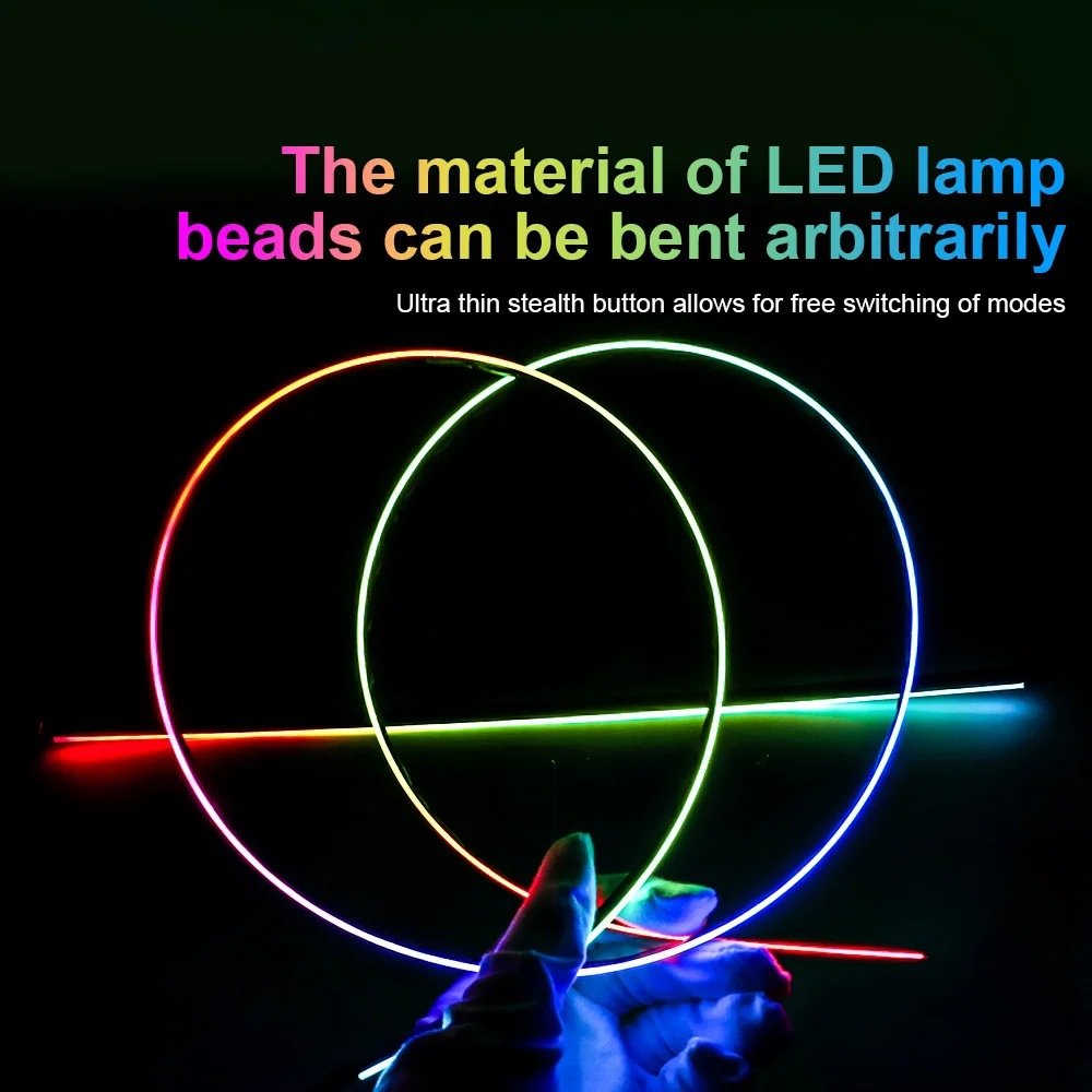 RGBIC 64 Colours Car Modification LED Ambient Light USB Running Water Decorative Lamp Centre Control Lights