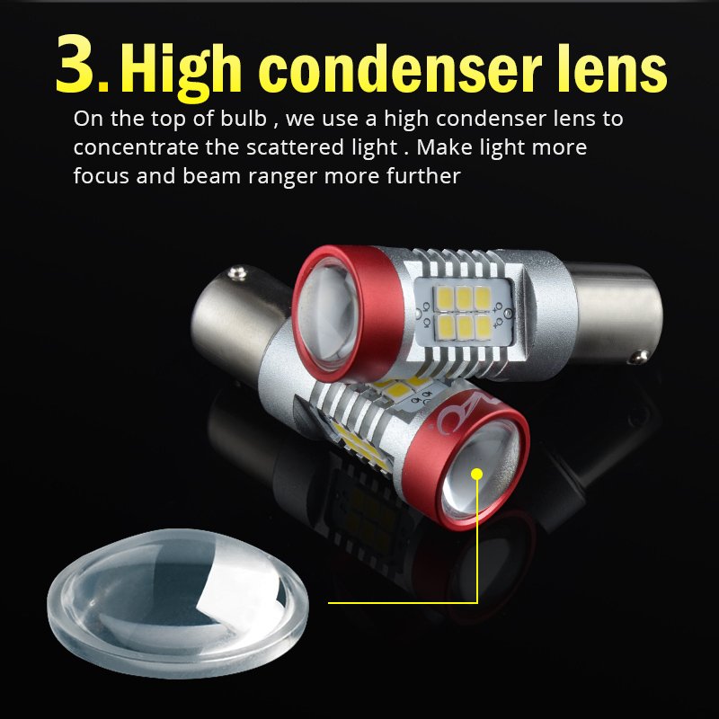 NAO Hot Sale T20 Led Vehicle Lighting P21W Auto Led 7443 1157 Amber White Red T20 Led