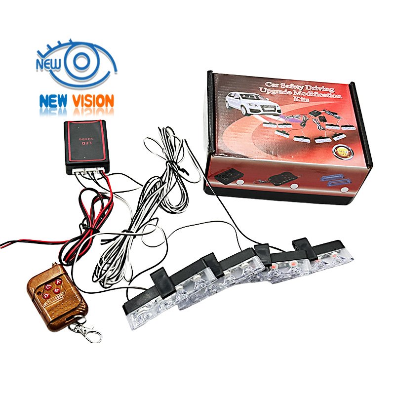 DC12V ice blue Led Warning lights motorcycle Flashing Light ION mirror split flasher car vehicle white strobe light