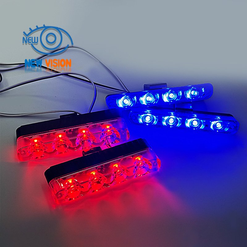 DC12V ice blue Led Warning lights motorcycle Flashing Light ION mirror split flasher car vehicle white strobe light
