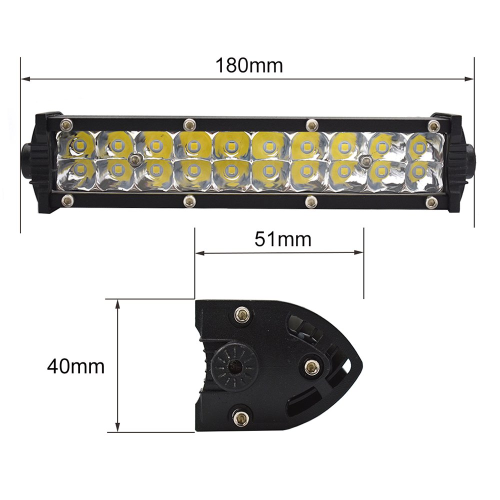 Others Car Light Accessories Double Row Led Light 60W 7inch LED Working Light Bar for Offroad 4WD Truck 4x4 ATV SUV UTE Pick-up