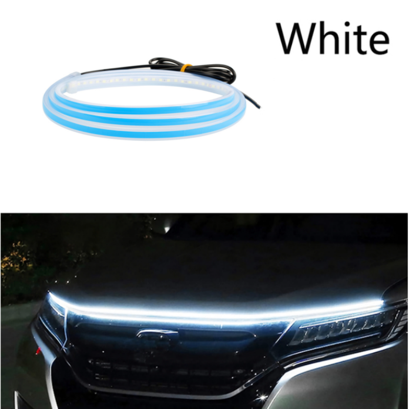 LED Car Hood Lights Strip Flexible Auto Engine Cover Decoration Atmosphere Lamp Modified Car Hood Daytime Running Light