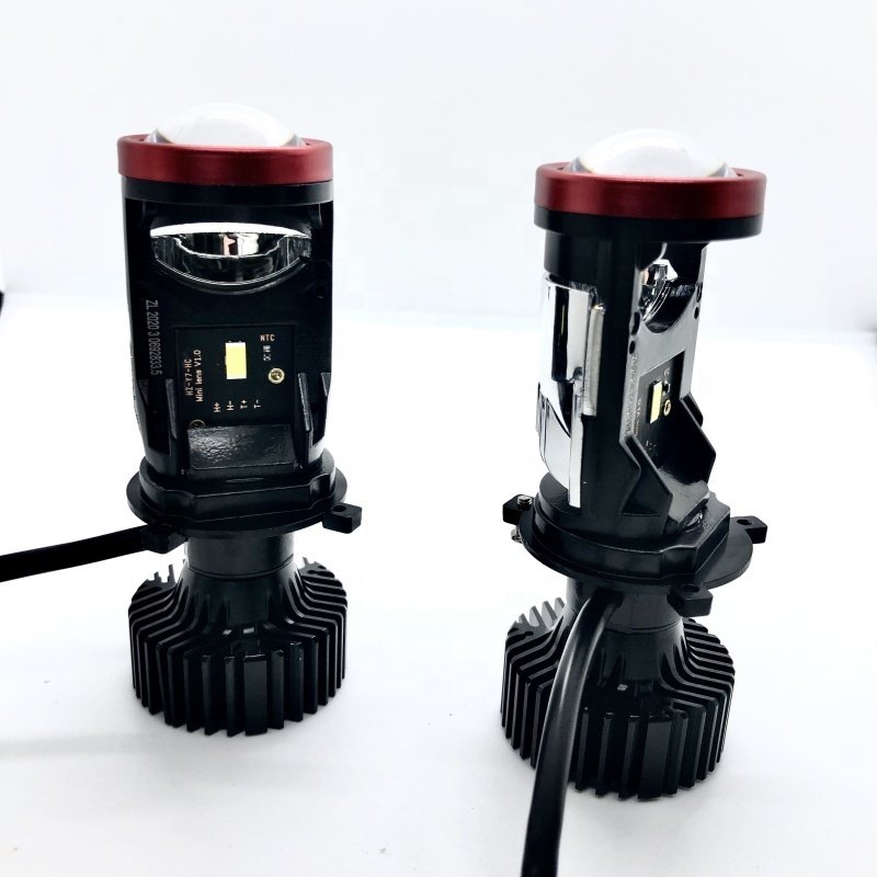 Y7D H4 45W 9600LM 6000K LED Projector Headlamps with Lens 12v Mini projector for Car and Motorcycle