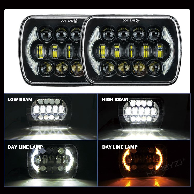 Great Power 7inch Headlight Truck 5x7 Led Headlight Square High Low Beam Headlight 7inch Led lamp For Motorcycle