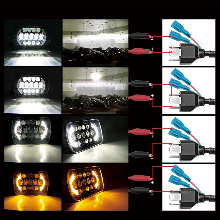 Great Power 7inch Headlight Truck 5x7 Led Headlight Square High Low Beam Headlight 7inch Led lamp For Motorcycle