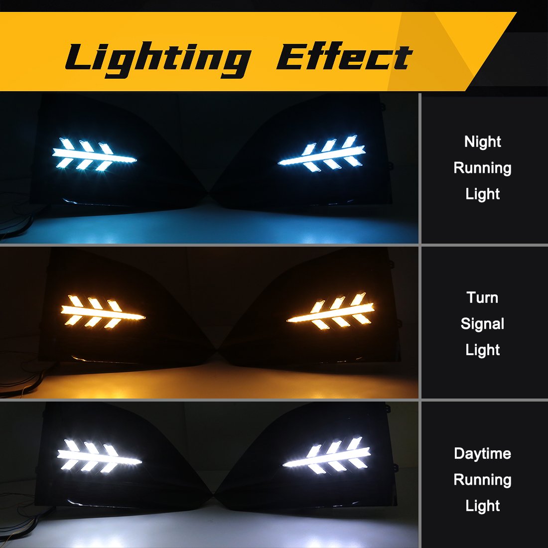 Auto White Amber Blue 12V LED Fog Light For Nissan Altima Teana 2024 2025 Led DRL Daytime Running Light Turn Signal Fog Lamp