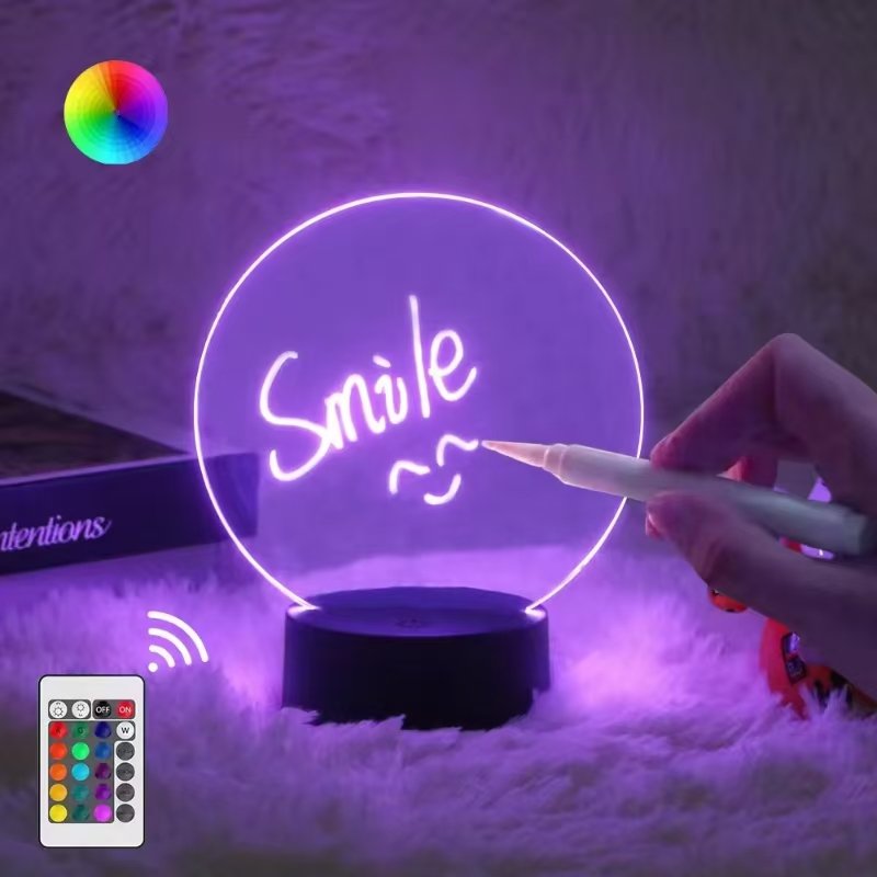 Desk Touch Table Lamp Round RGB LED 3D Illusion Night Light For Children Acrylic Base Decorative Lighting