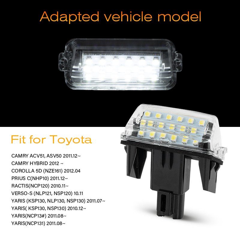 Auto Parts Tail Lamp LED License Plate Tail Light for Toyota CAMRY PRIUS Number Plate Lamp