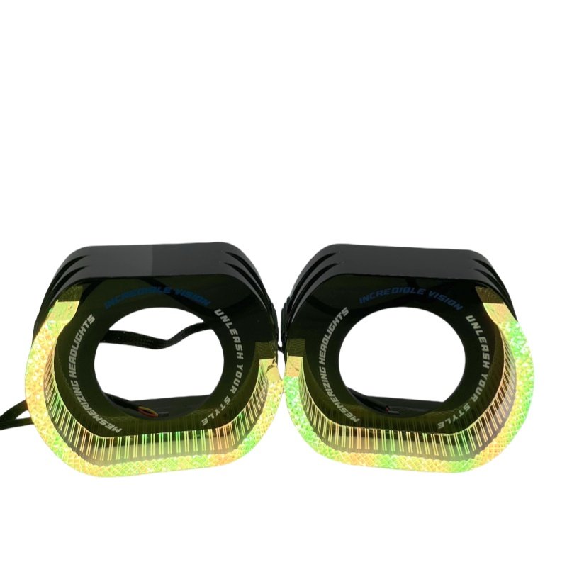 Auto Lighting System 2.5Inch 3.0inch U OShape 5D Angel Eye Projector Shrouds with white dual color magical halo rings