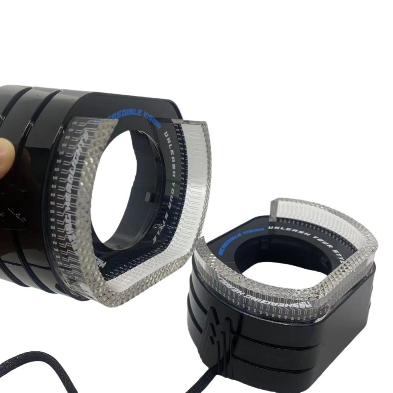 Auto Lighting System 2.5Inch 3.0inch U OShape 5D Angel Eye Projector Shrouds with white dual color magical halo rings