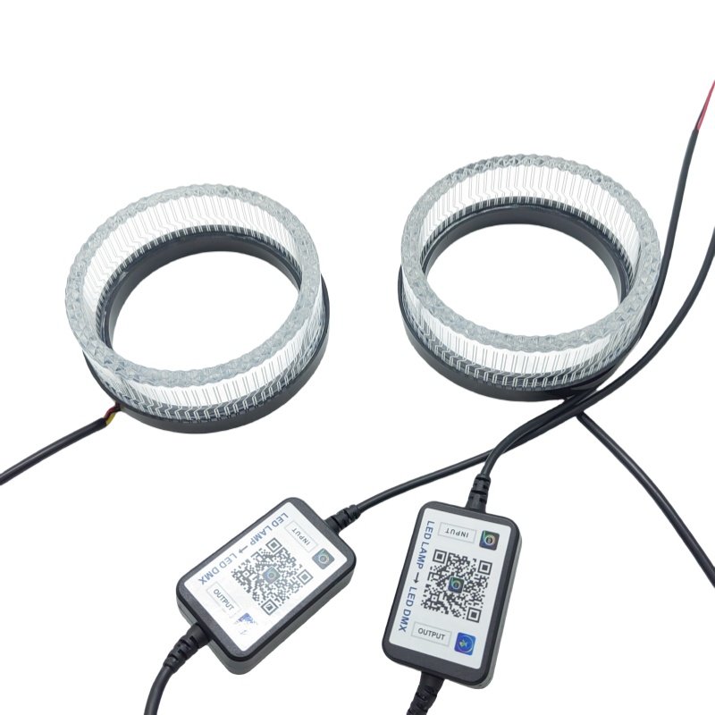 New Design LED Angel Eyes Projector Lens Headlight Cover 3.0 Inch DRL Auto Light Shrouds Magical Colors