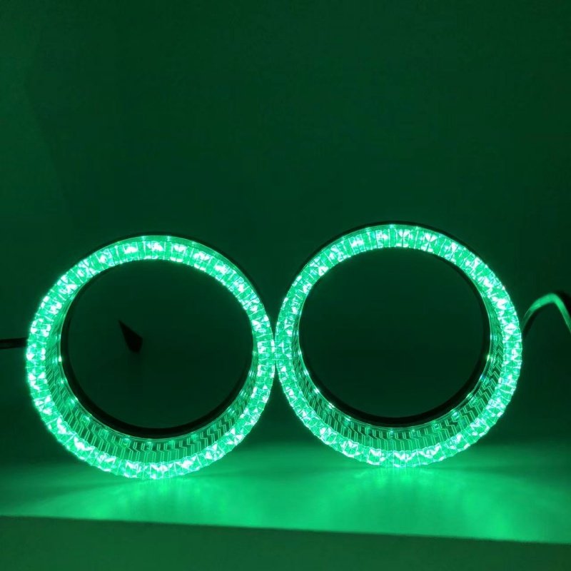 New Design LED Angel Eyes Projector Lens Headlight Cover 3.0 Inch DRL Auto Light Shrouds Magical Colors